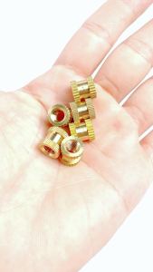 Ốc Cấy Đồng Ốc Chèn Ren M6 x Đường Kính 10 x Dài 10 mm - Bịch 10 Cái - Bằng Đồng Thau Ép Nhựa & Gỗ