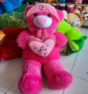 Boneka Bear topi love 1meter