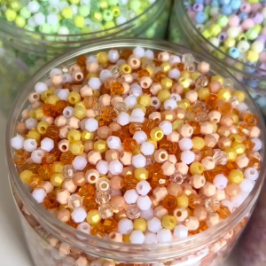 150pcs 4x4mm Manik Ajaib Berlian Akrilik Warna Campur untuk Pembuatan Perhiasan DIY Gelang Kalung Anting Aksesori