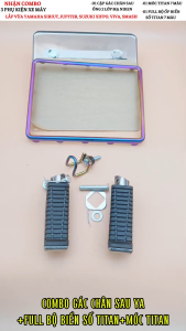 Combo Ốp Biển Titan + Gác Chân sau YA mạ Niken + Móc Treo Titan Phụ Kiện Xe Máy SIÊU HOT - Nâng Cấp Toàn Diện Xế Yêu!