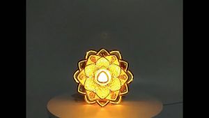 โคมไฟดอกบัว LED พระพูทธรูปทองคำ ปลั๊ก 220V สำหรับ USB มีเพลงไม่แถมถ่าน