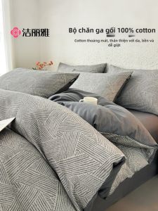 Grace | Bộ Đồ Chăn Ga Gối 4 Món Bằng Cotton Sạch