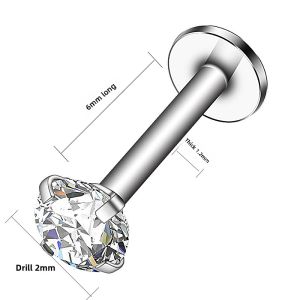 Titanium Alloy Ear Studs Medical Grade Implant Anti-Allergy Sleepwear Friendly Ear Jewelry Ear Cuff Non-Removable Fashion Accessories