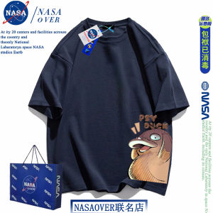 NASA Joint Name Japanese Cartoon Psyduck Short-Sleeved T-shirt Mens and Womens Same Oversize Loose Couples Tops Fashion