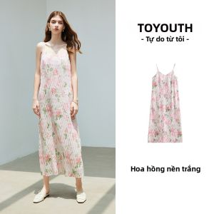 Toyouth | Đầm Dập Liền Không Quai In Nước