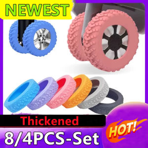 8/4PCS Silicone Travel Luggage Caster Shoes Reduce Wheel Wear Suitcase Parts Axles Trolley Box Casters Cover Silent Sound
