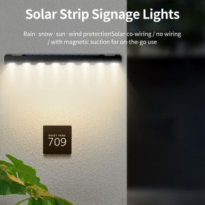 Outdoor Solar LED Address Light Auto Dusk-to-Dawn Wall Lamp for House Numbers Mailbox Garden Porch & Fence Signage