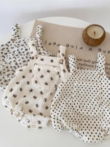 Baby Spring Print Suspender Romper Boys and Girls Baby Spring and Autumn Onesie Newborn Jumpsuit Romper Fashion