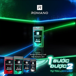 Tắm Gội Romano 2in1 180g – Đủ Mùi Hương Nam Tính Sạch Da Tóc Lưu Hương Lâu