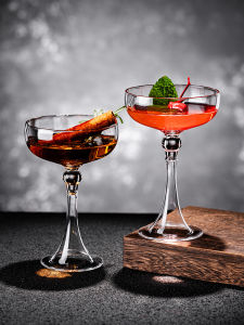 High Foot Cocktail Cup Martinis Champagne Bubble Drinks Bar French Court Glasses Crystal Glass Japanese Style Pure Color
