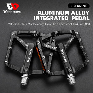 WEST BIKING 1 Pair Bike Pedals Seal 3 Bearings MTB Pedals Reflective Ultralight Alloy Bicycle Bike Flat Pedals