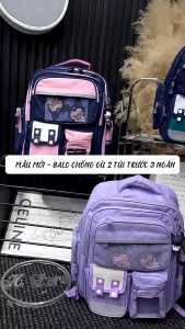 Balo Hoạt Hình Cho Bé Trai Bé Gái Lớp 3-6 Tặng Kèm Móc Khóa Huy Hiệu Mẫu Mới