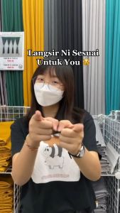 (Page 1)  Iris Curtain 140CM - 220CM Semi-Blackout Plain Cangkuk & Ring ( Matt Satin Curtain Minimalist Hook & Eyelet )