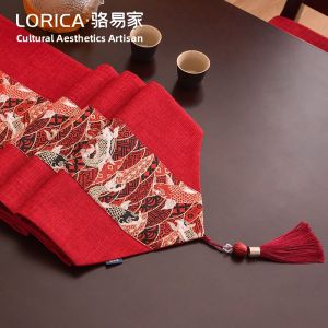 LORiCA | Red New Chinese Style Table Flag For Wedding Decoration Waterproof
