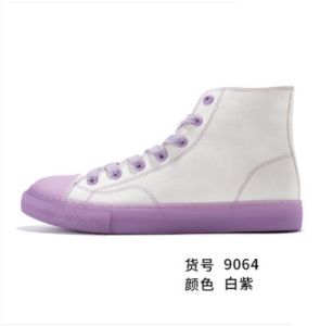 รองเท้าผ้าใบย้อนยุคสำหรับผู้หญิง รองเท้าผ้าใบสีเปลี่ยนได้ในฤดูร้อน รองเท้าส้นแบนสีขาวระบายอากาศได้ดี พื้นนุ่ม สีม่วง รองเท้าลำลองแบบสวมสบาย