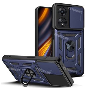 Ốp cho OPPO A96 A76 A36 A74 A54 A55 4G / 5G Ốp đẩy ống kính cửa sổ Ốp lưng cứng tích hợp giá đỡ vòng viền nhựa TPU mềm chống sốc Ốp mỏng chống bảo vệ chống rơi