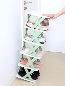 Foldable  X Shape Plastic Shoe Rack In/Out Door Home Bathroom Office  2/3/5/7/9 Tiers