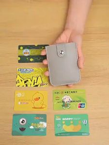 PU Leather Credit Card Holder Bag 5pcs Slots  Wallet Bank Leather Wallets with Money Clip Cardholder