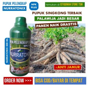 NURRATONIX Pupuk Pelengkap Cair Umbi Singkong Terbaik - Melebatkan Padat dan Besar Singkong Cepat Panen Pengganti Urea Anti Jamur Singkong Ubi Jalar Kacang Tanah Palawija dll