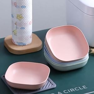 Square Wheat Straw Plates Kitchen Dining Bones Plate Children Snack Plastic Plate Dinnerware Tableware Pinggan Kecil