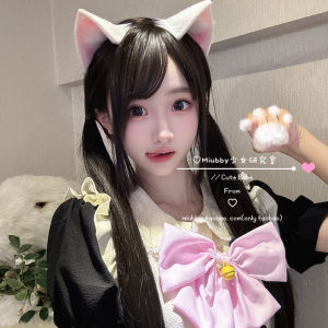 มิวบี้ ซอฟท์ น่ารัก สีชมพู สีขาว ที่คาดผมหูแมว โลลิต้า แฮนด์เมดจำลองหูสัตว์คอสเพลย์อุปกรณ์เสริมผมในสต็อกตอนนี้