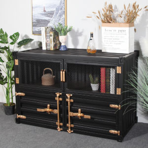 Industrial Style Iron Sideboard Multifunctional Tea Cabinet Kitchen Living Room Dining Room Combination Storage Cabinet Partition Storage Cabinet