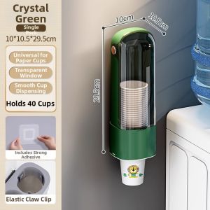 Wall-mounted Drill-free Plastic Transparent Cup Rack