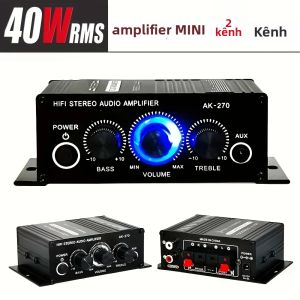 AK-270 Nhỏ Gọn 400W 12V/24V Bộ Khuếch Đại Công Suất 2.0 Kênh Âm Thanh Stereo Mini Amp Cho Gia Đình Xe Ô Tô Rạp Hát Hệ Thống Âm Thanh HiFi