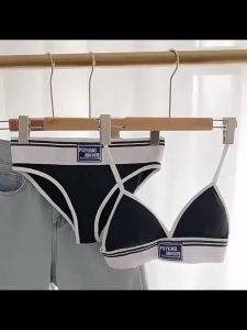 ชุดชั้นใน สปอร์ตบรา bikini set บราสตรี+กางเกงชั้นในสตรี bra เนื้อผ็าcottonนุ่มใส่สบายๆๆ