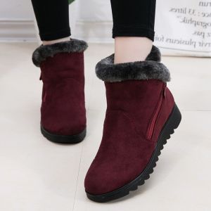 RUCHI Women Ankle Boots Winter Boots New Fashion Waterproof Wedge Platform Winter Warm Snow Boots Shoes For Female