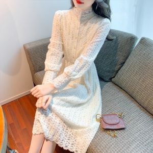 High End Lace Winter Midi Dress
