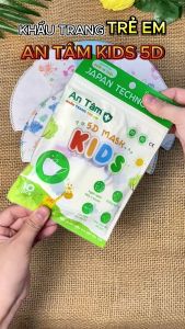Thùng 100 cái khẩu trang 5d mask cho bé 3-9 tuổi lọc bụi kháng khuẩn chính hãng An Tâm nhiều hoạ tiết dễ thương x10AT5DC