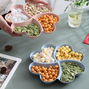 Creative Fruit Candy Tray Heart Shaped Dried Fruit Nut Organizer Household Salads Snack Bowl Divided Dessert Tray Container