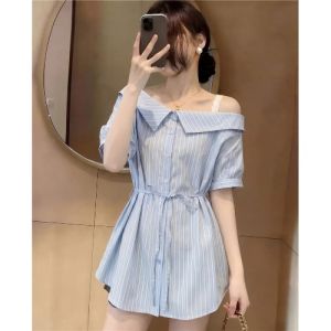 AIYITI | Fashionable Off-Shoulder Short Sleeve Shirt