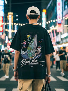 Áo Thun Cotton Tay Ngắn Mùa Hè 2025 in Trực Tiếp Kỹ Thuật Số Thời Trang Giản Dị Đa Năng Thường Ngày Rộng Rãi Cho Nam Và Nữ