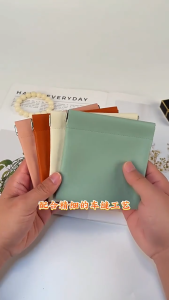 PU Simple Mini Pouch Snap Closure Organizer Storage Bag Pocket Cosmetic Bag No Zipper Self Closing Portable Outdoor Pouch for Headphones Jewelry