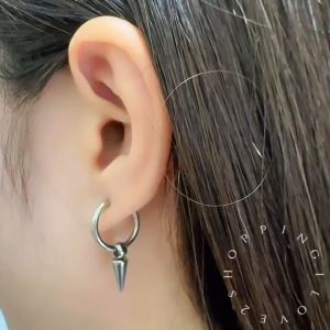Korea 🎀(link 4)titanium steel piercing and non piercing clip chandelier hoop men women anti-allergy不锈钢耳圈耳夹无耳洞防敏感