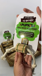 Pupkits Coffee Wood Dog Toy | Natural Chew Toy for Dogs | Cleans Teeth & Safe to Chew