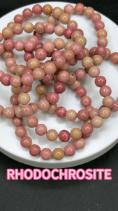 Natural Crystal Rhodochrosite Bracelet Round Fashion Accessories Women