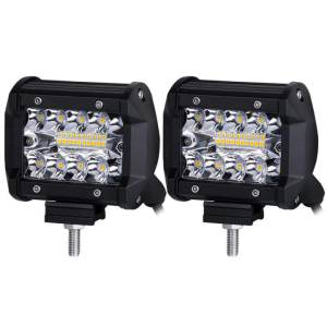 2Pcs 4 Inch 60W IP67 3-Row 20LED Offroad Car LED Work Light