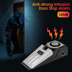 FUERS Wireless Door Stop Alarm System 120dB Loud Home Security Anti-Theft Door Block System Portable Doorstop Preasure Alarm