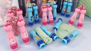 Kids Durable Jump Rope Skipping Boy Girl Prince Princess Bear Rabbit Fitness Outdoor Exercise Sports Training