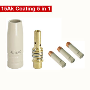5Pcs/Set MB-15ak New Coating 0.8/1.0/1.2mm MIG Torch Gas Nozzle Tip Holder Of 15ak MIG MAG Welding Torch Protection Nozzle
