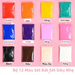 Bộ Đất Sét Nặn Khô Tự Nhiên 12 Màu Dành Cho Trẻ Em Mềm Mại Không Độc Hại Bộ Đồ Chơi Tự Làm Mô Hình Động Vật Quà Tặng Sinh Nhật Giáo Dục Dành Cho Trẻ Từ 6 Tuổi Trở Lên