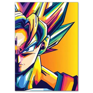 Bandai | Bộ Dụng Cụ Tranh Kim Cương 5D Tự Làm Anime Dragon Ball Super Saiyan Tranh Thêu Kim Cương Toàn Phần Dành Cho Người Lớn Trang Trí Tường Phòng Khách