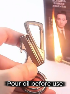 Lighter Mancis Match Fire Starter Keychain Lighter Fluid Refillable Reusable Windproof Waterproof