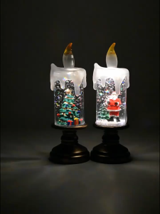 Candle Light Lamp Christmas Flameless Candle LED Light Crystal Candles Lantern Night Lamp Tabletop Xmas Holiday Decor Luminous Decoration Electronic