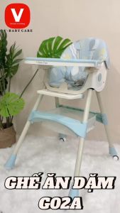 Ghế Ăn Dặm Cao Cấp Cho Bé V-BABY Gấp Gọn Ngả Tựa Lưng G02A & G02S
