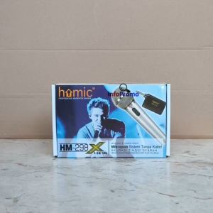 Mic Wireless 2in1 Homic HM-298 Microphone Besi Tanpa Kabel Dan Bisa Pakai Kabel Karaoke Ori