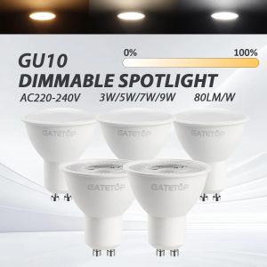 1-20pcs GU10 LED Bulb Dimmable 220V 3W 5W 9W50W Halogen Replacement 120 38 Degree Spotlight Warm White for Kitchen Range Hood
